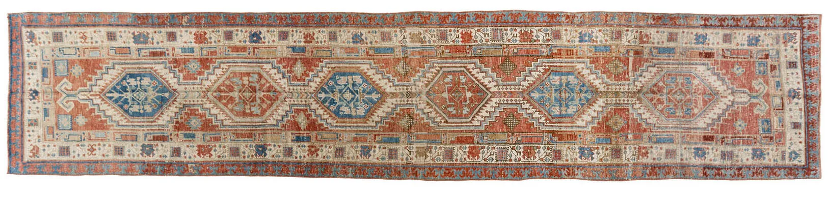 Persian Heriz Runner 3' x 14'7 - Red