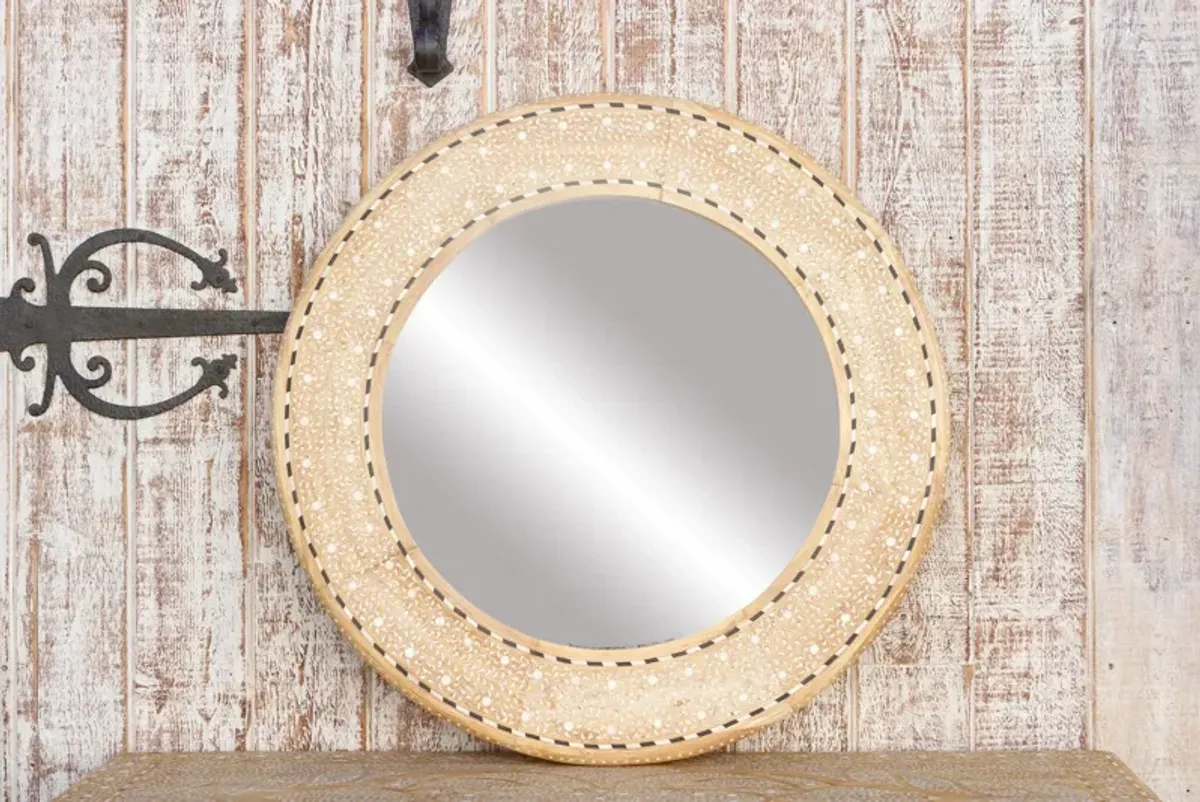 Bleached Farmhouse Zellige Inlay Mirror - de-cor - Beige