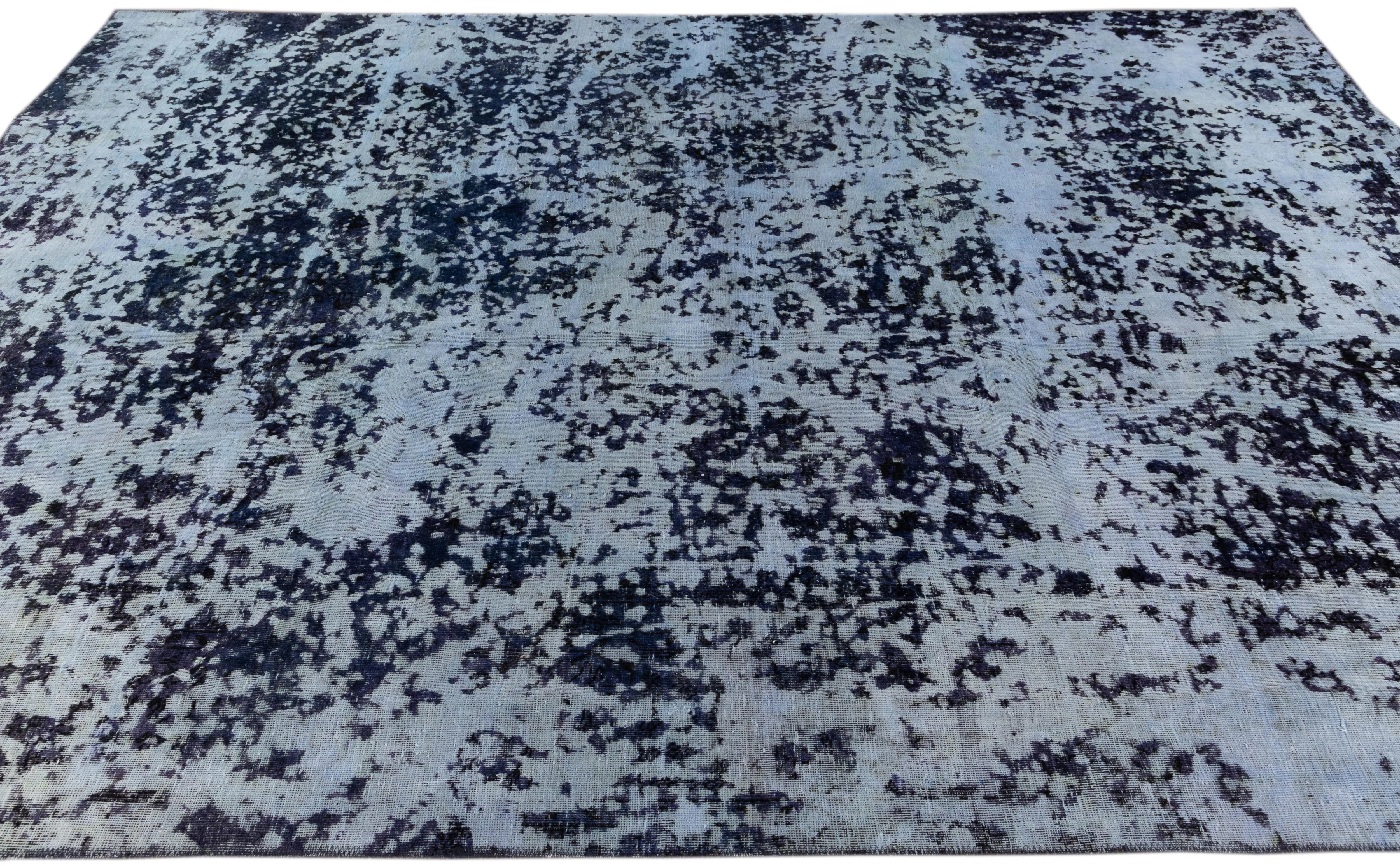 Blue Vintage Distressed Wool Rug - Apadana - Blue