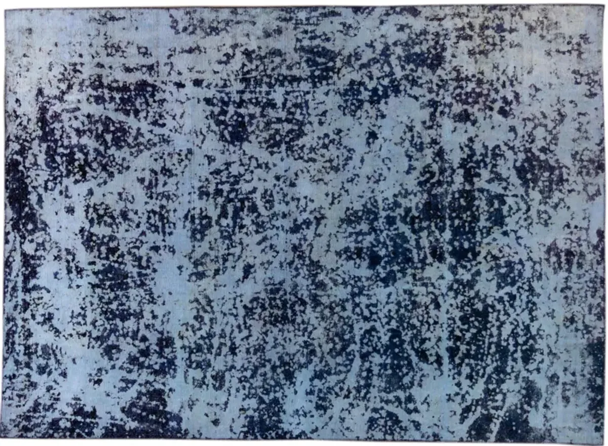 Blue Vintage Distressed Wool Rug - Apadana - Blue