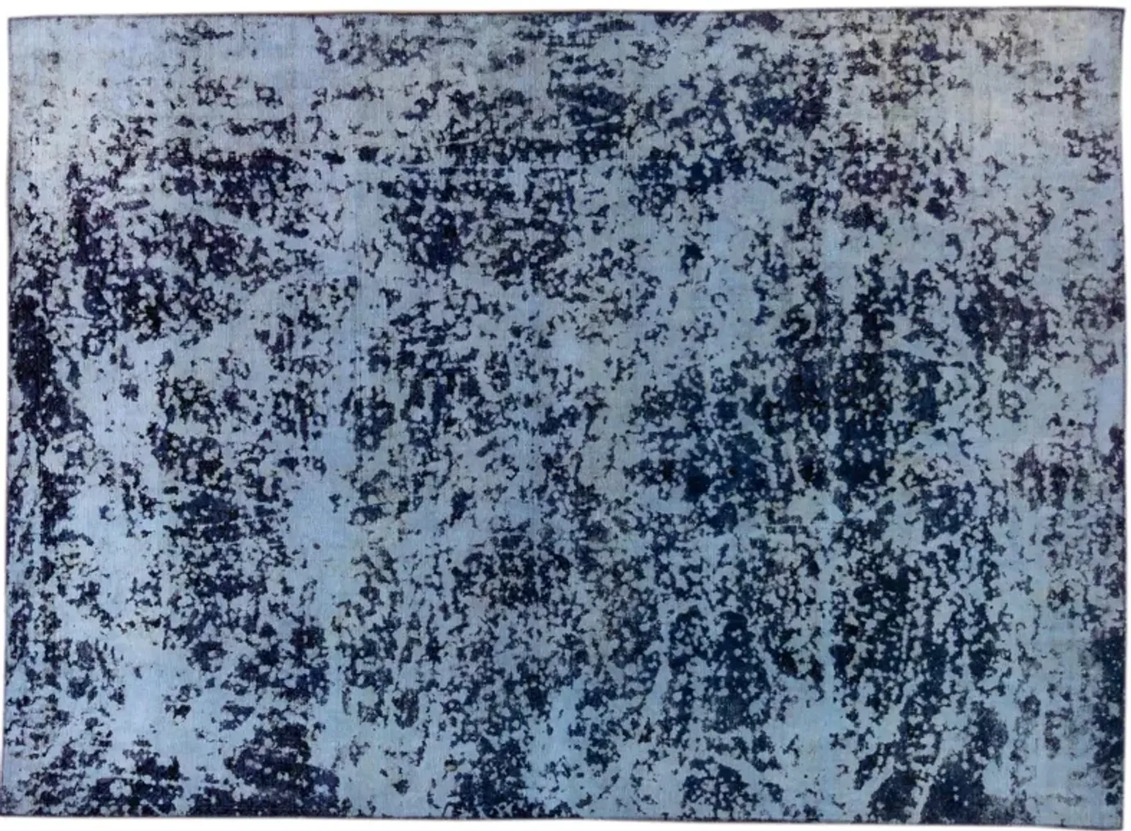 Blue Vintage Distressed Wool Rug - Apadana - Blue