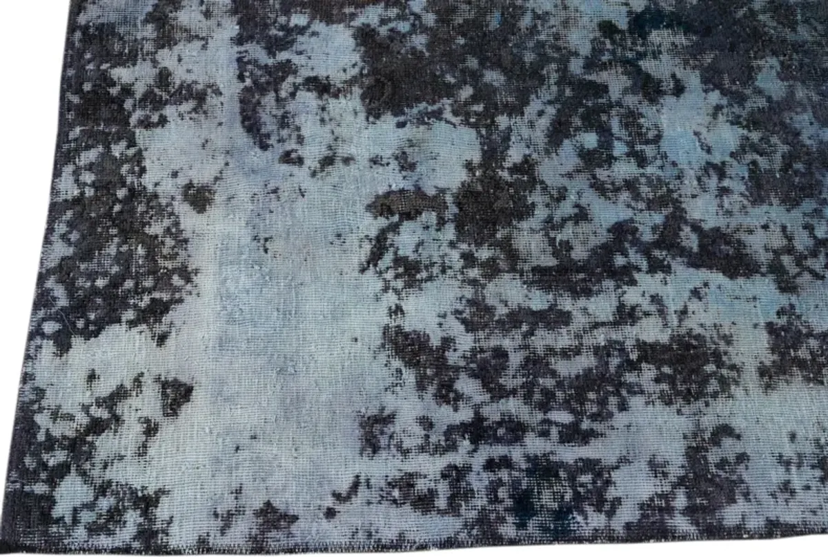 Distressed Blue Wool Rug - Apadana - Blue