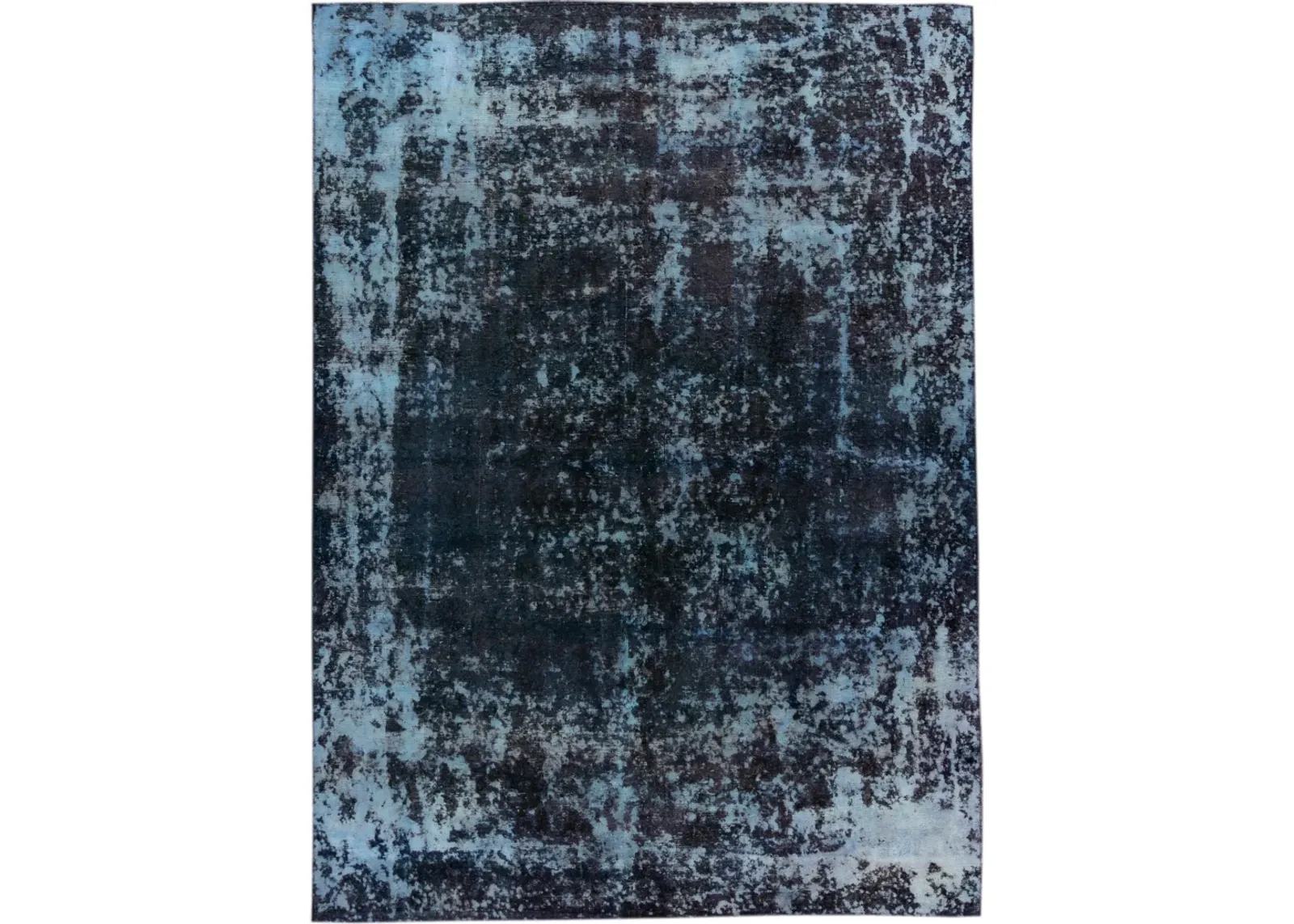 Distressed Blue Wool Rug - Apadana - Blue