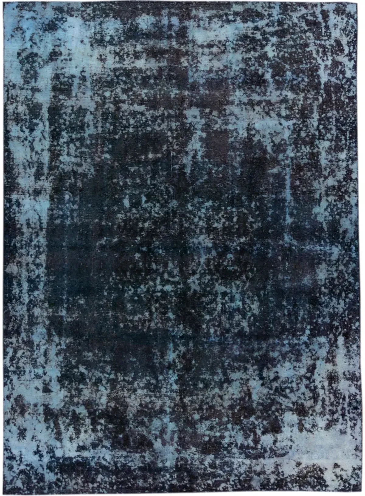 Distressed Blue Wool Rug - Apadana - Blue