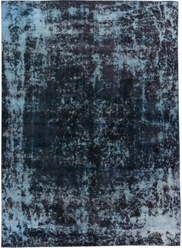 Distressed Blue Wool Rug - Apadana - Blue