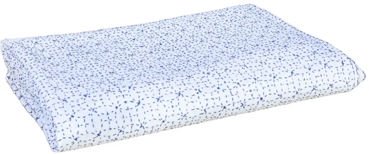 Zahra Filanan Embroidered Bed Cover - de-cor - Blue