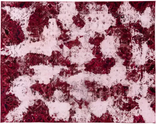 Distressed Pink Wool Rug - Apadana - Pink