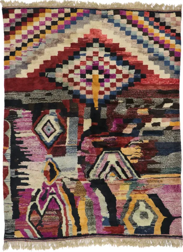 Berber Moroccan Rug - 8'9" x 11'1" - Esmaili Rugs & Antiques - Purple - Purple