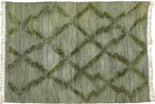 Berber Moroccan Kilim Rug - 8'5 x 11'9 - Esmaili Rugs & Antiques - Green - Green