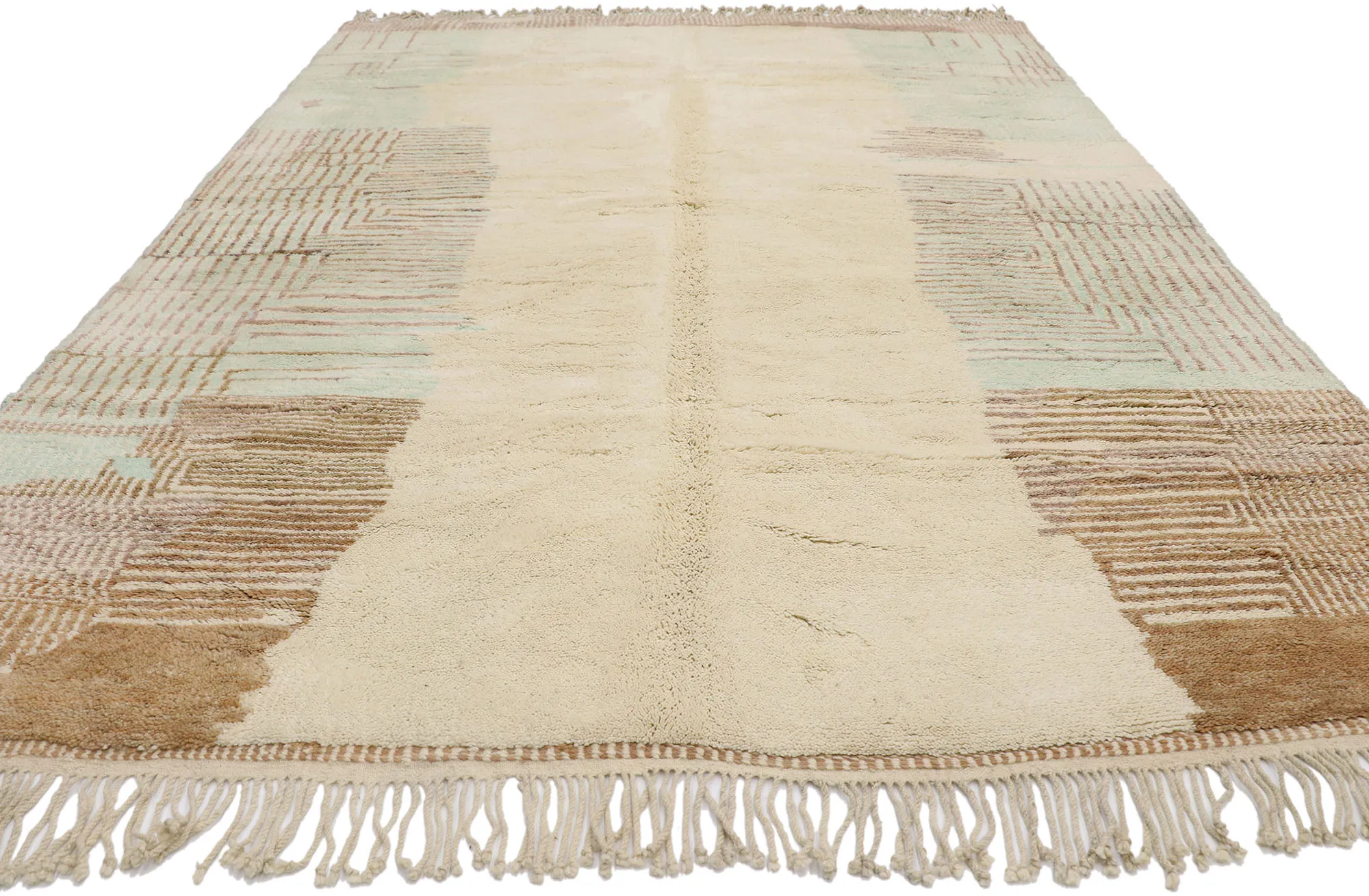 Berber Moroccan Rug - 6'10 x 10'00 - Esmaili Rugs & Antiques - Beige - Beige