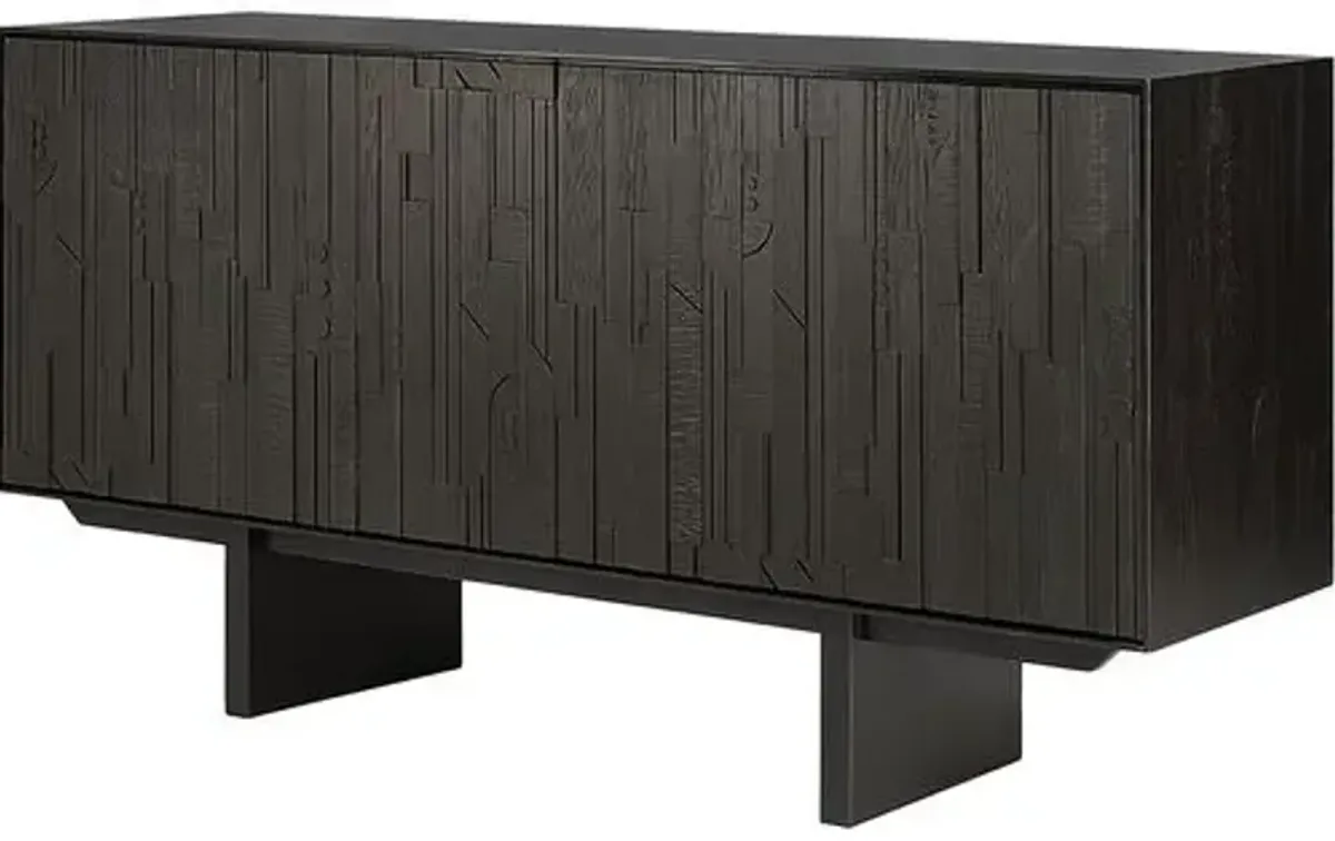 Teak Mosaic Sideboard - Black - Ethnicraft - Handcrafted