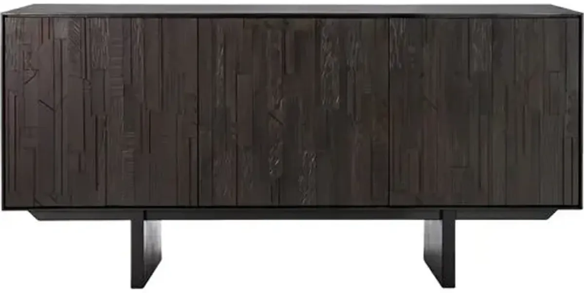 Teak Mosaic Sideboard - Black - Ethnicraft - Handcrafted