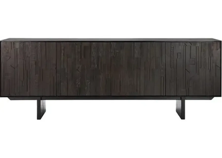 Teak Mosaic Sideboard - Black - Ethnicraft - Handcrafted