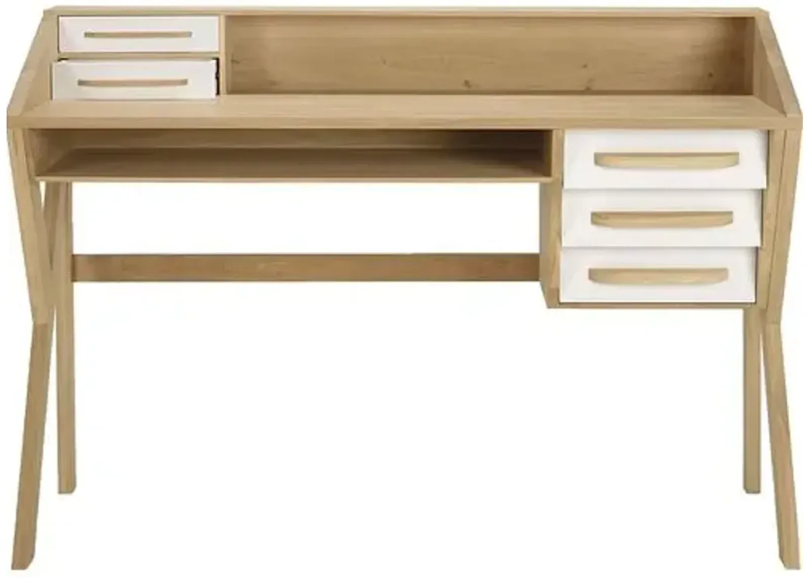 Oragami Oak Desk - Cream/Natural - Ethnicraft - Beige