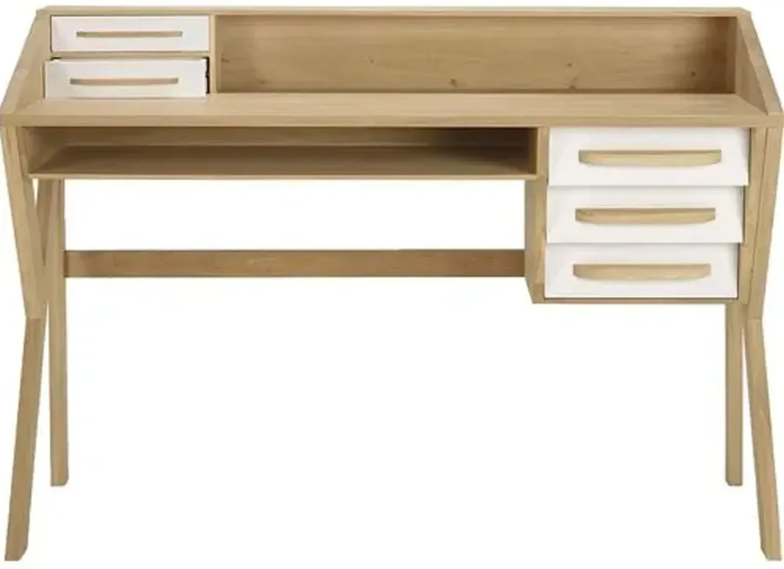 Oragami Oak Desk - Cream/Natural - Ethnicraft - Beige