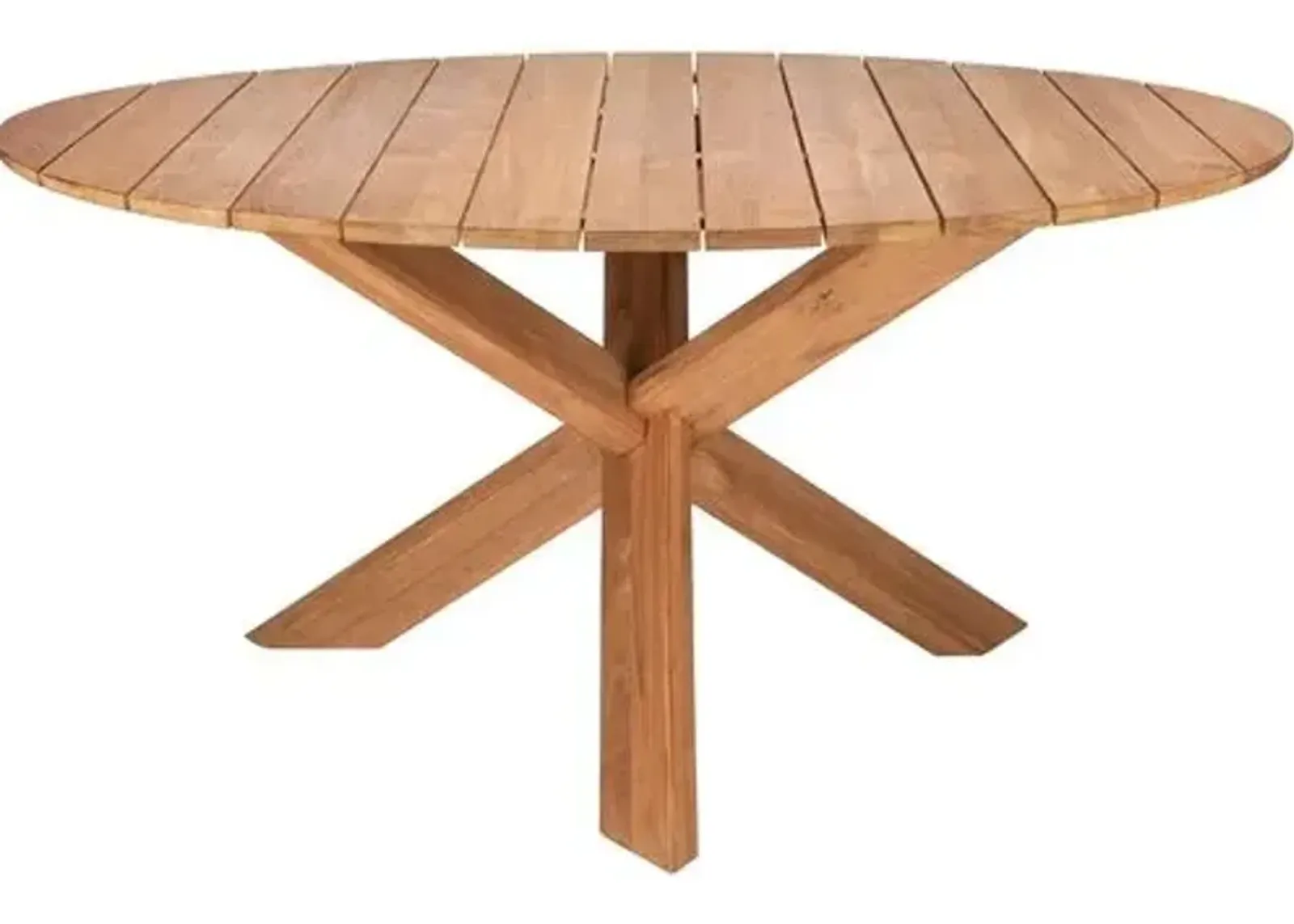 Round Outdoor Teak Dining Table - Natural - Ethnicraft