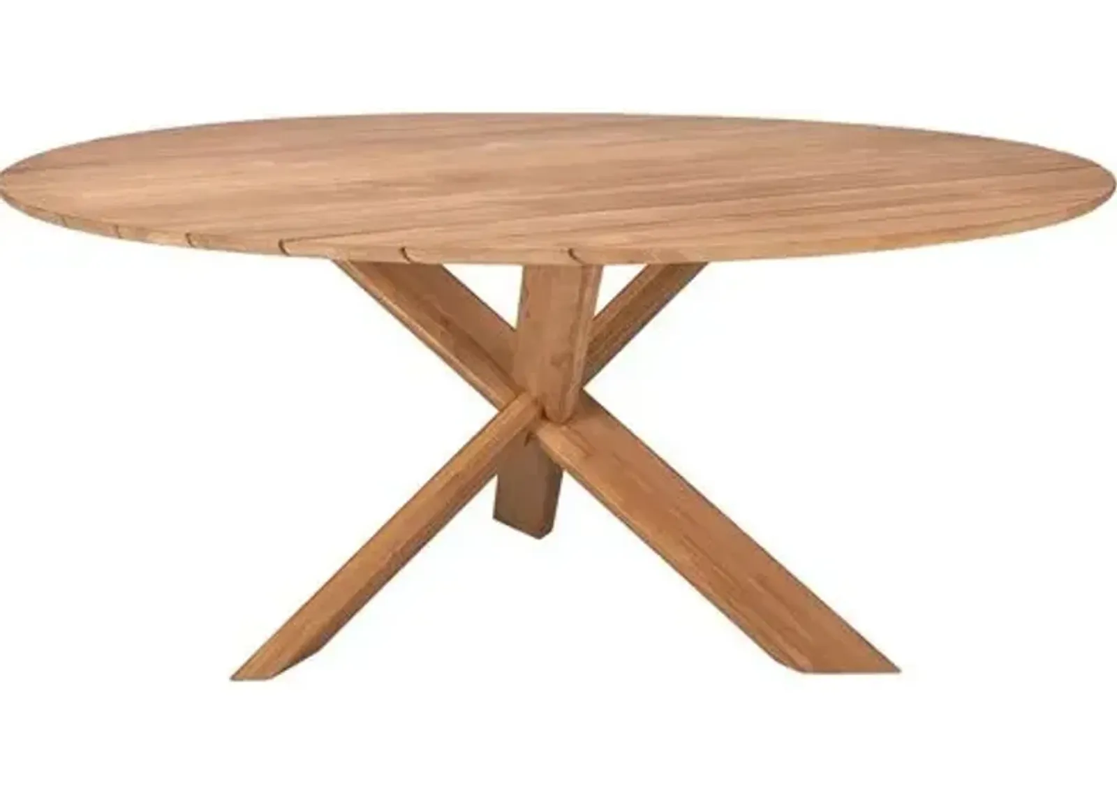 Round Outdoor Teak Dining Table - Natural - Ethnicraft