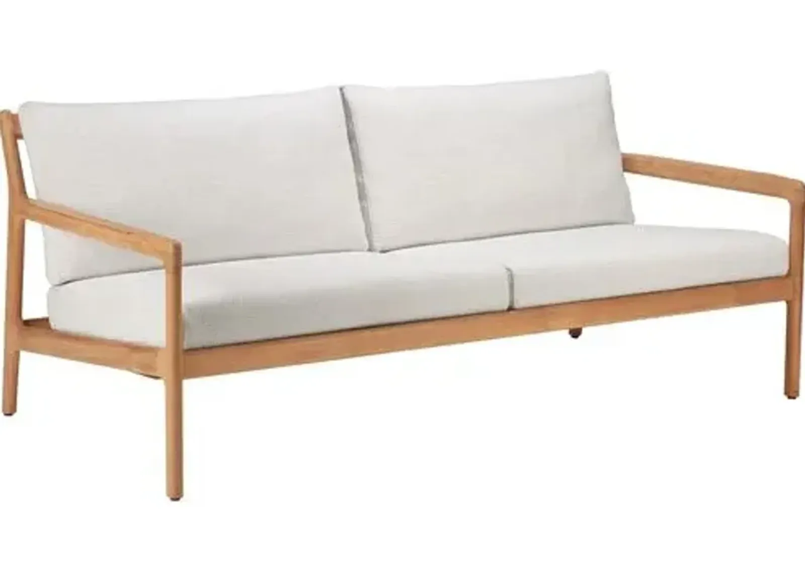 Jack Teak Outdoor Loveseat - Natural/Off-White - Ethnicraft