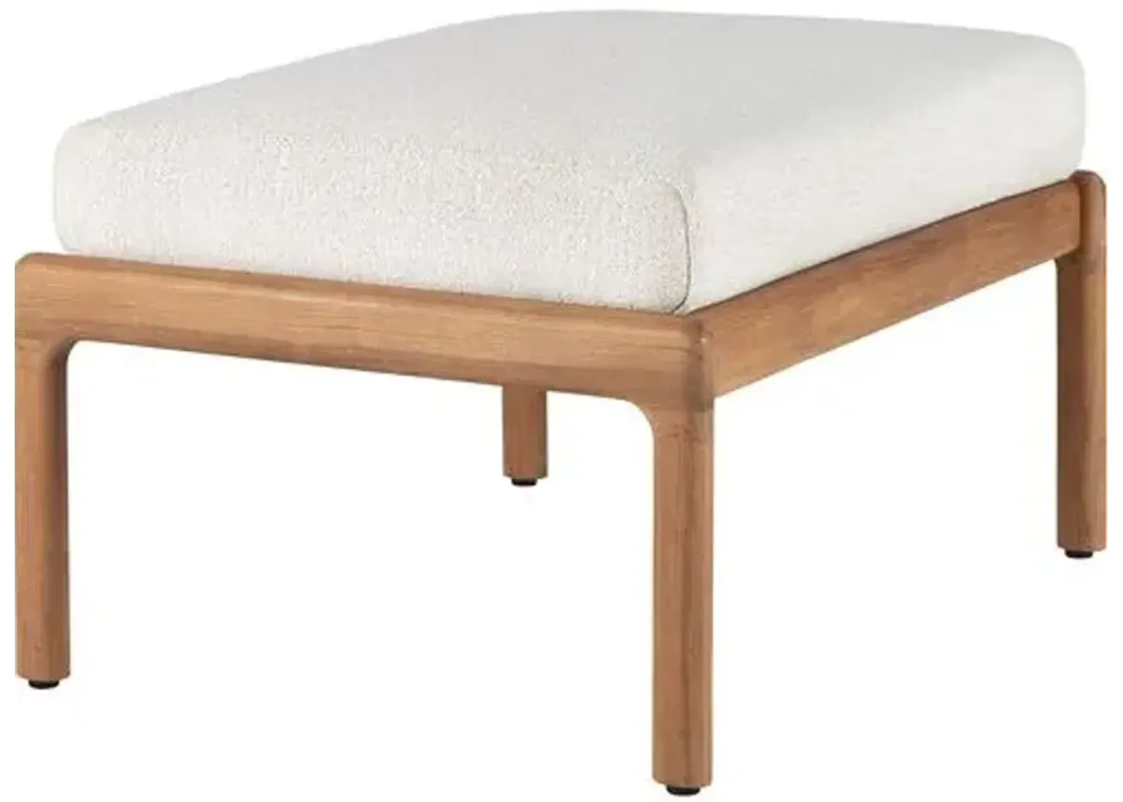 Jack Teak Outdoor Footstool - Natural/Off-White - Ethnicraft