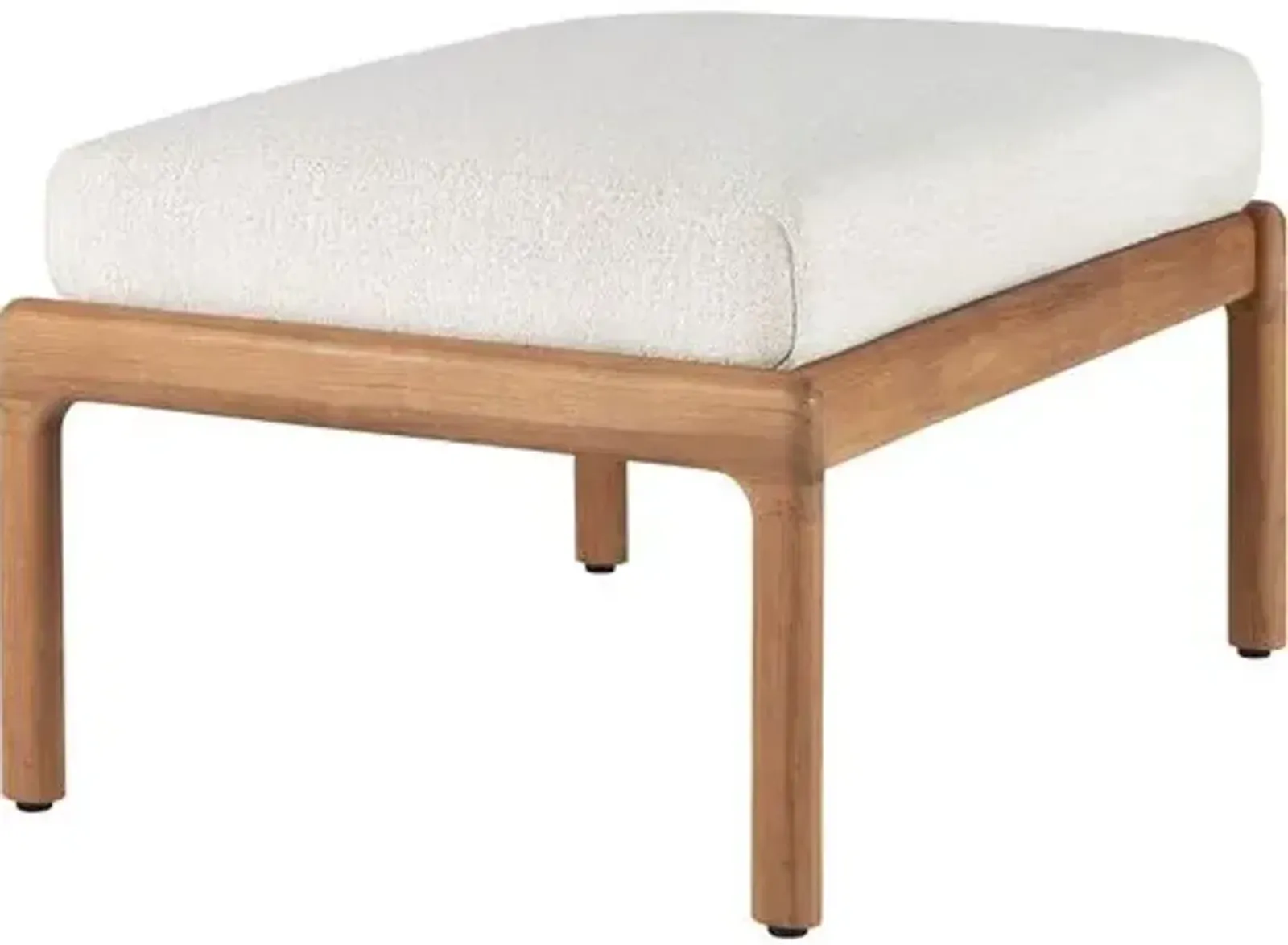 Jack Teak Outdoor Footstool - Natural/Off-White - Ethnicraft