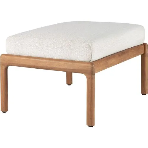 Jack Teak Outdoor Footstool - Natural/Off-White - Ethnicraft