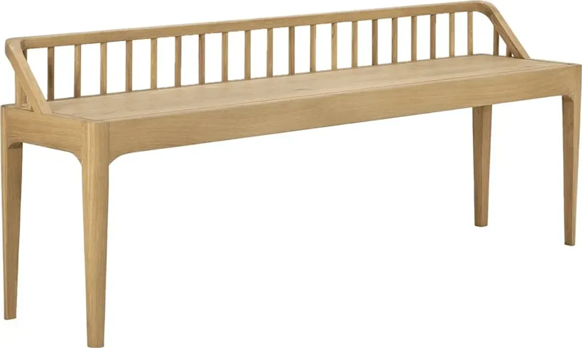 Spindle Bench, Light Oak
