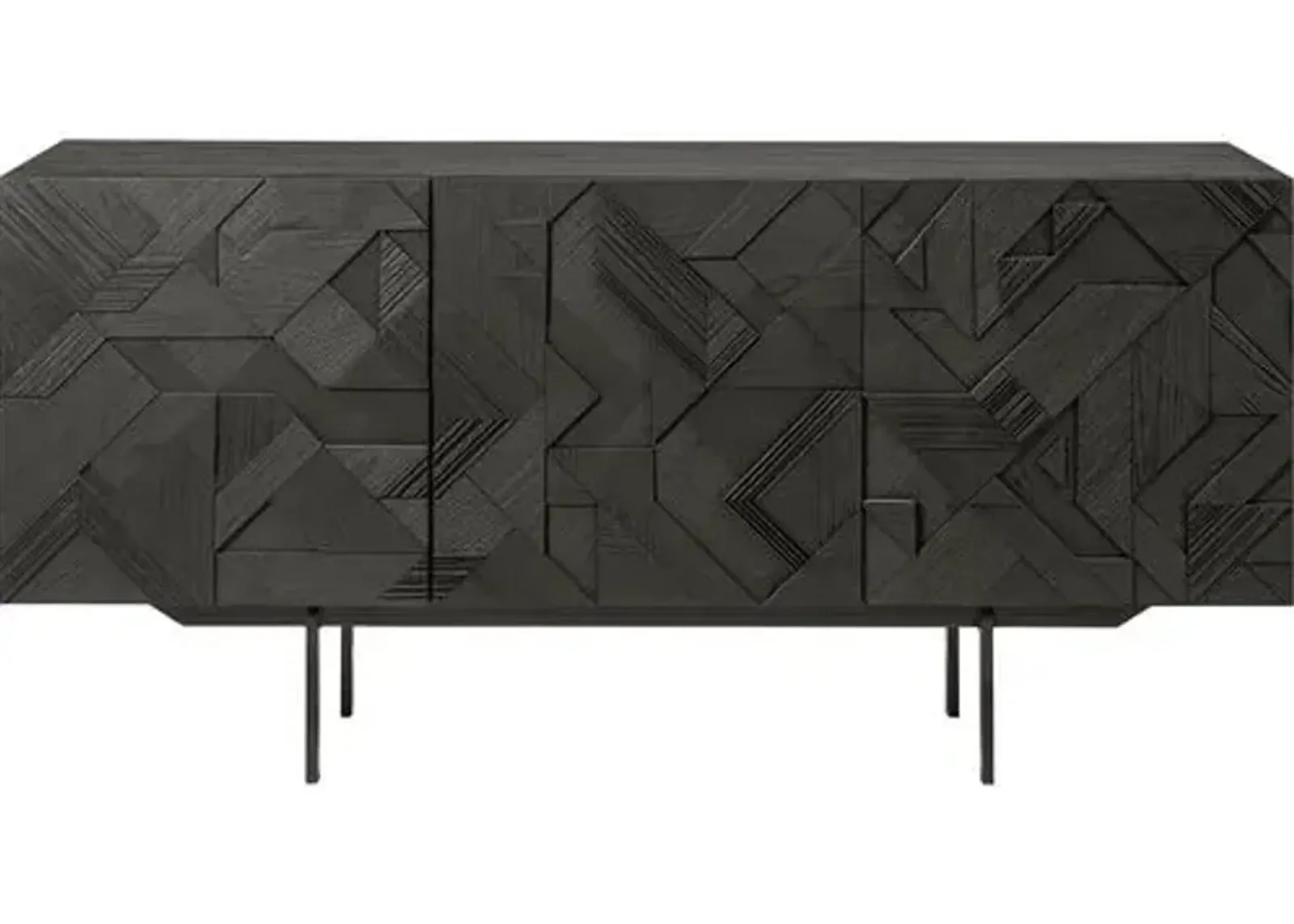 Teak Graphic Sideboard - Black - Ethnicraft