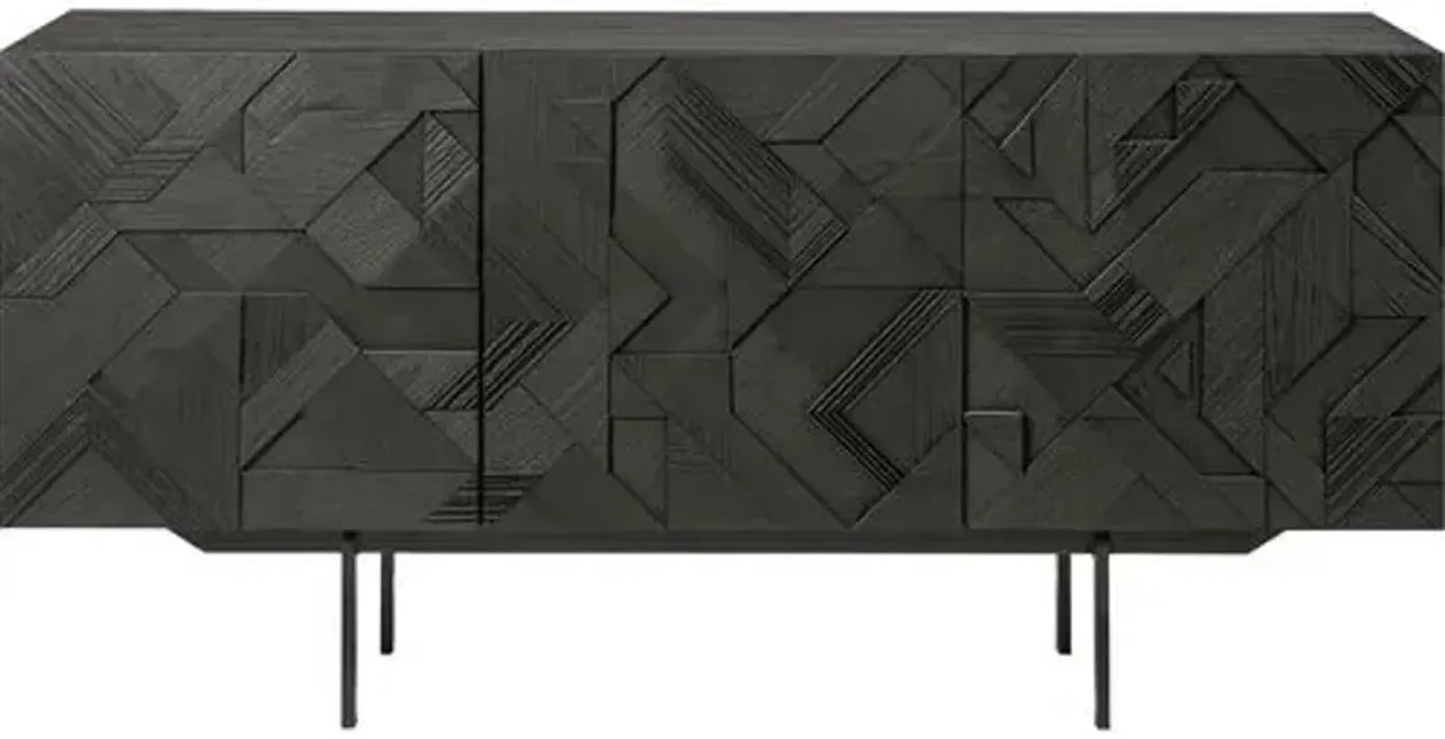 Teak Graphic Sideboard - Black - Ethnicraft