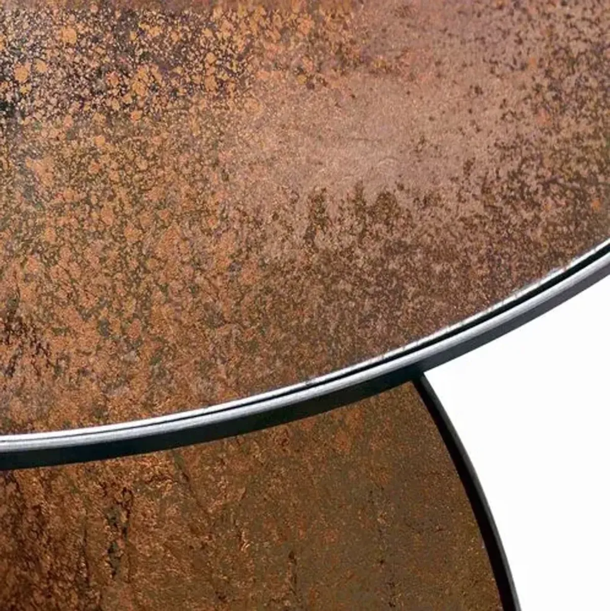 Bronze Copper Nesting Coffee Table - Black - Ethnicraft - Brown