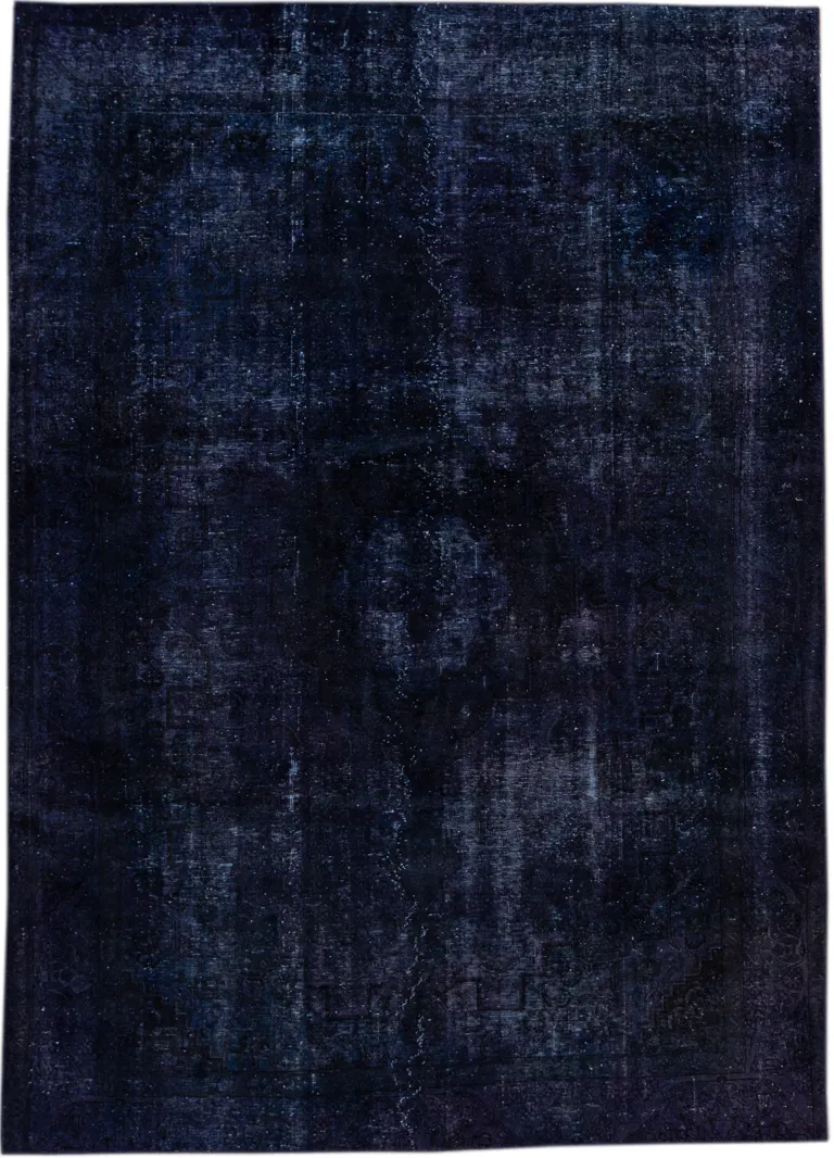 Vintage Distressed Blue Wool Rug - Apadana - Blue