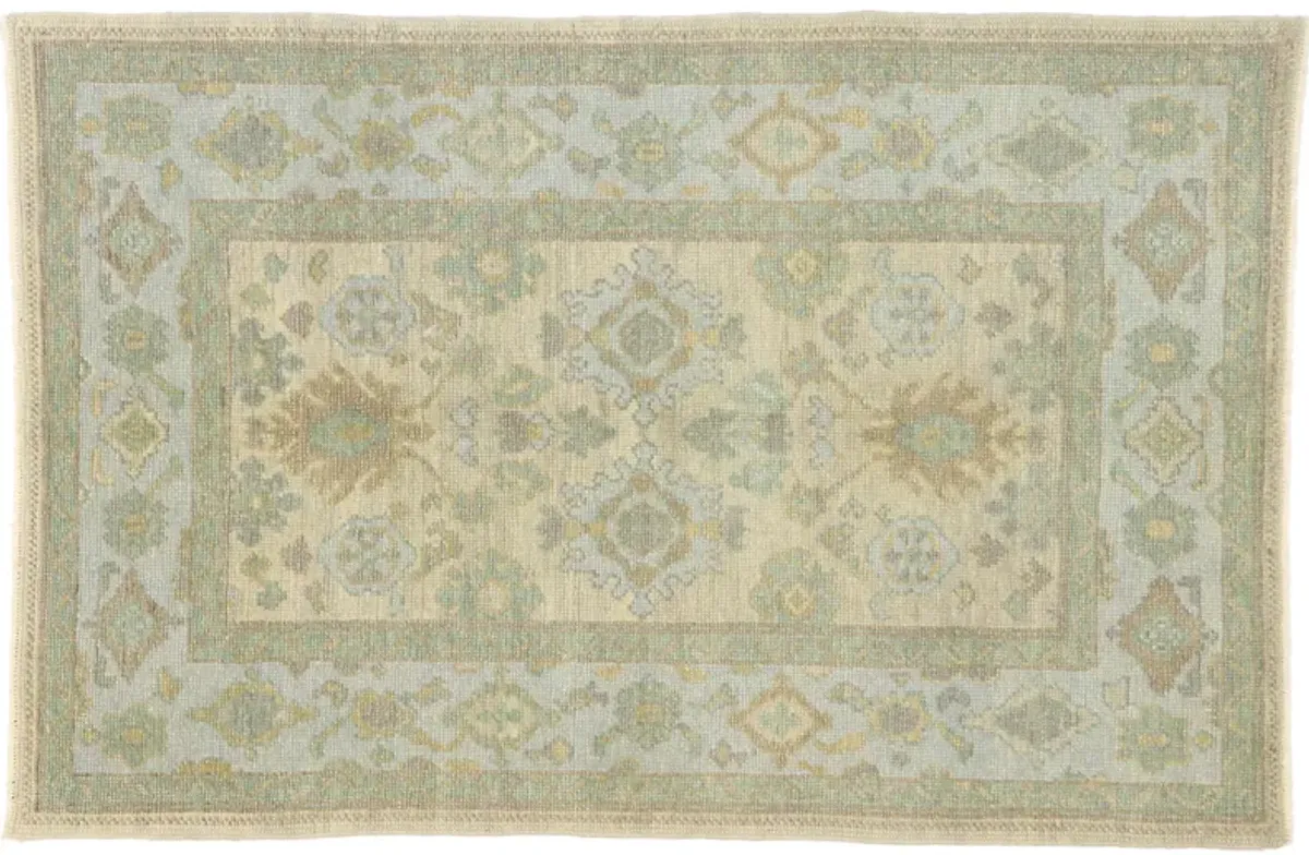 Turkish Oushak Rug - 4'00 x 6'01 - Esmaili Rugs & Antiques - Beige - Beige