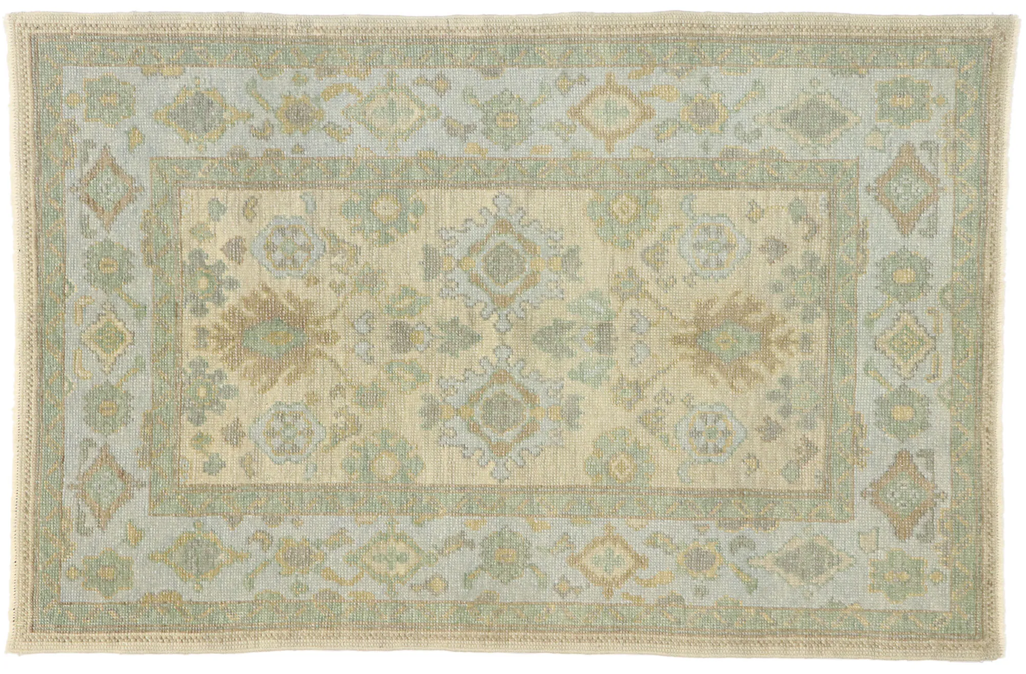 Turkish Oushak Rug - 4'00 x 6'01 - Esmaili Rugs & Antiques - Beige - Beige