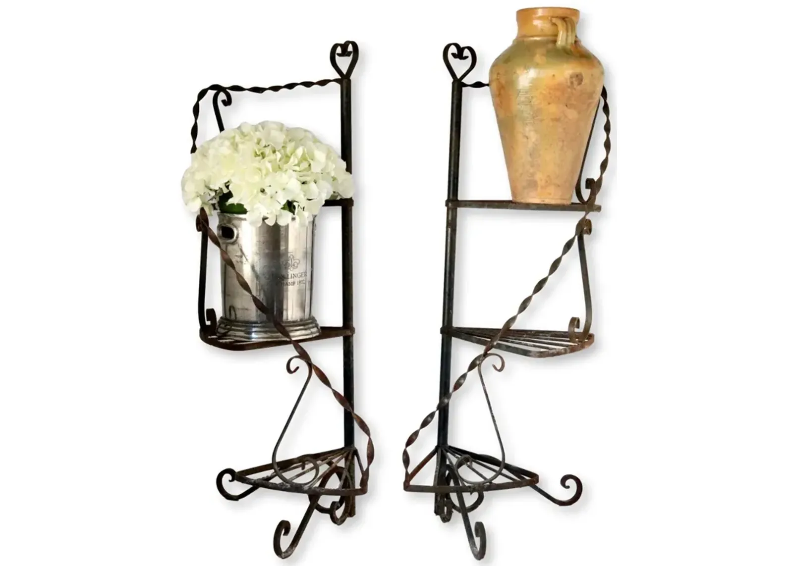 California Wrought Iron Plant Stands - Pr - The Queens Landing - Black