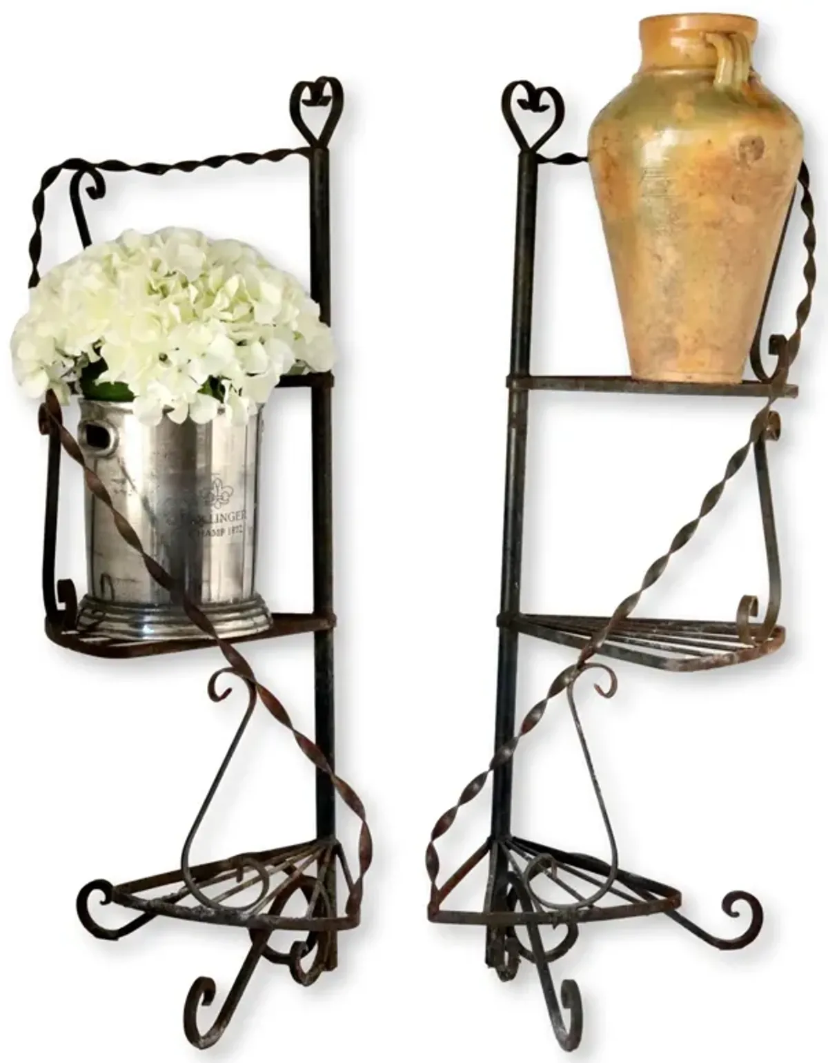 California Wrought Iron Plant Stands - Pr - The Queens Landing - Black