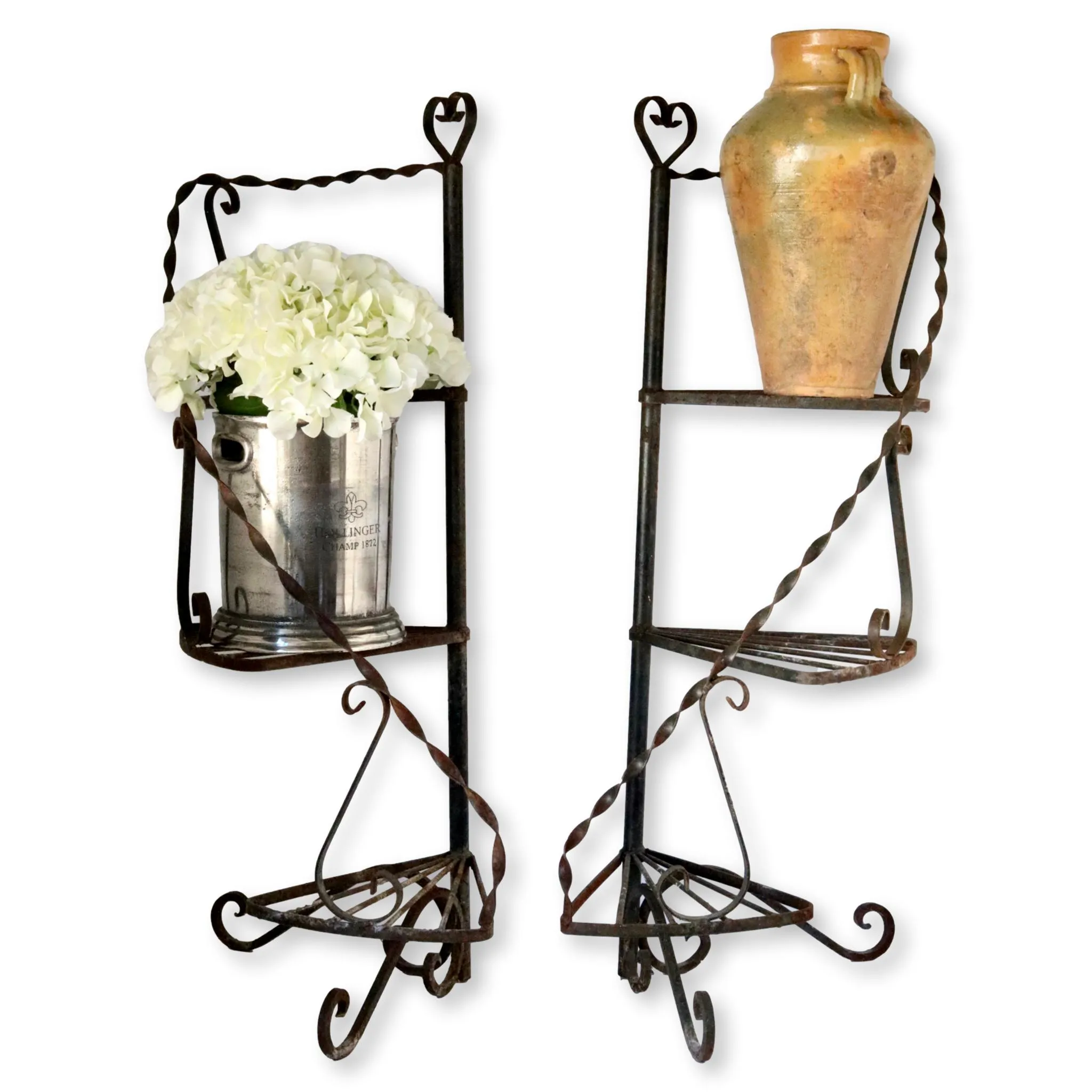 California Wrought Iron Plant Stands - Pr - The Queens Landing - Black