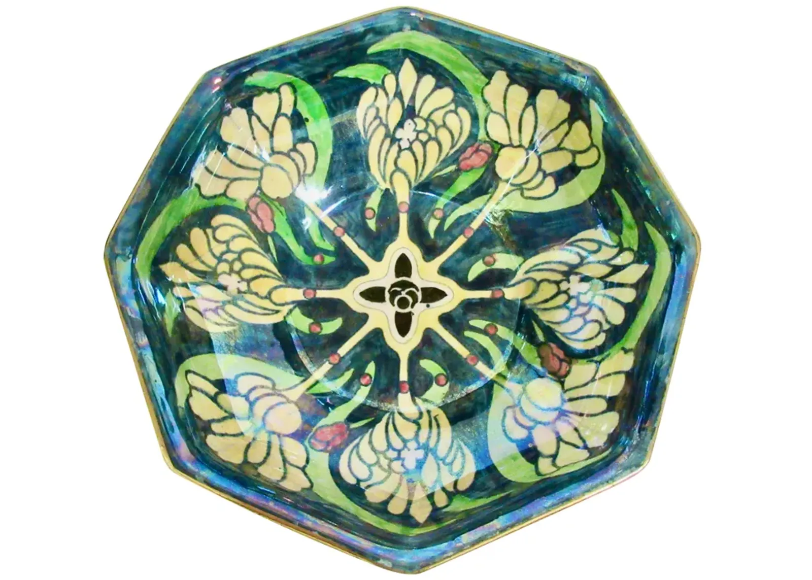 1930s English Art Deco Crocus Bowl - The Emporium Ltd. - Green