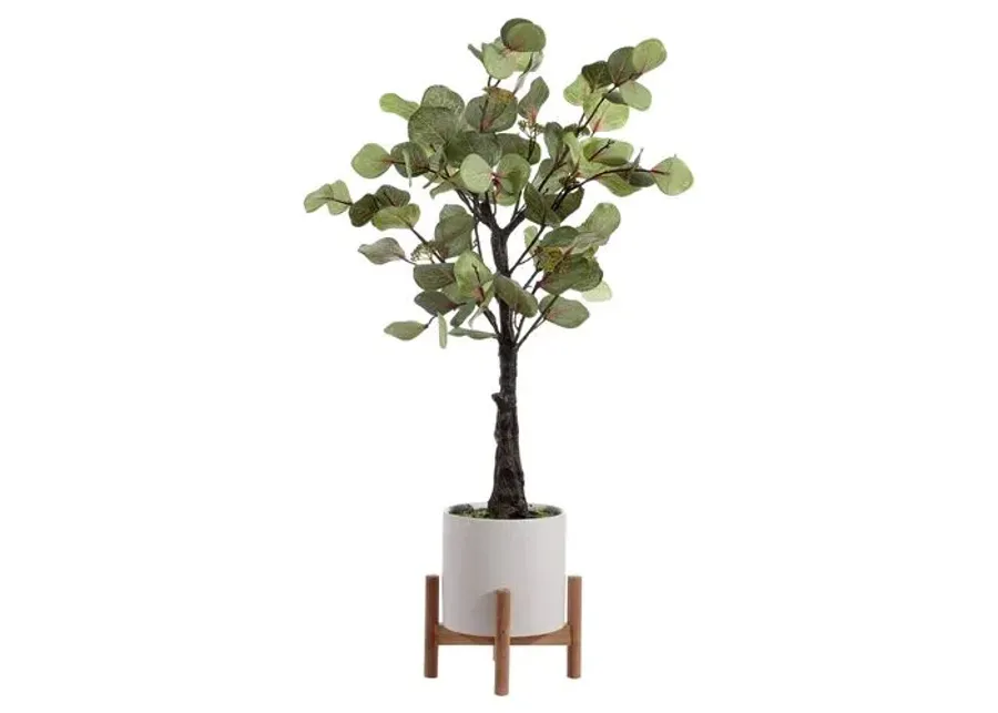 13.39x13.39x34.25 Belle Eucalyptus Potted Tree - Green