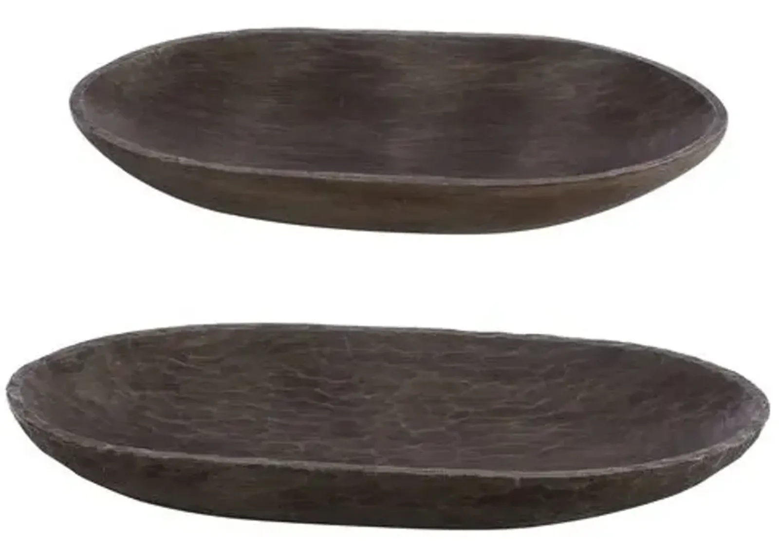 Set of 2 Sam Wood Decorative Bowl - Brown