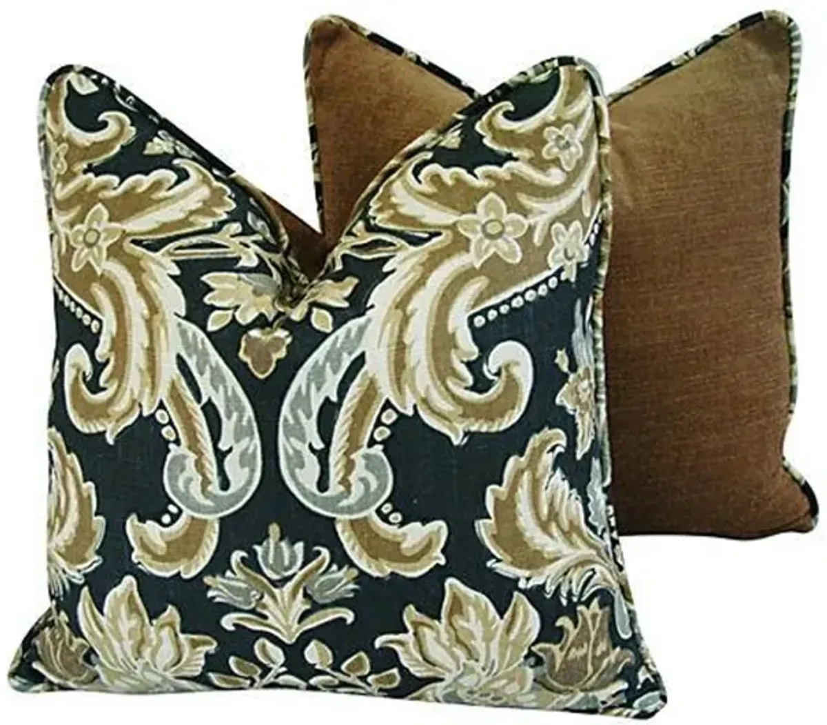 Kravet Lutron Old World Linen Pillows Pr