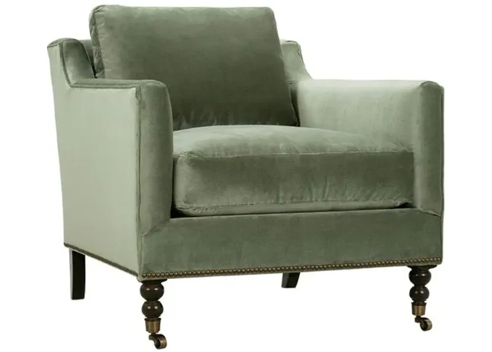 Margot Velvet Accent Chair - Green, Comfortable, Durable, Velvet Upholstery, Cushioned