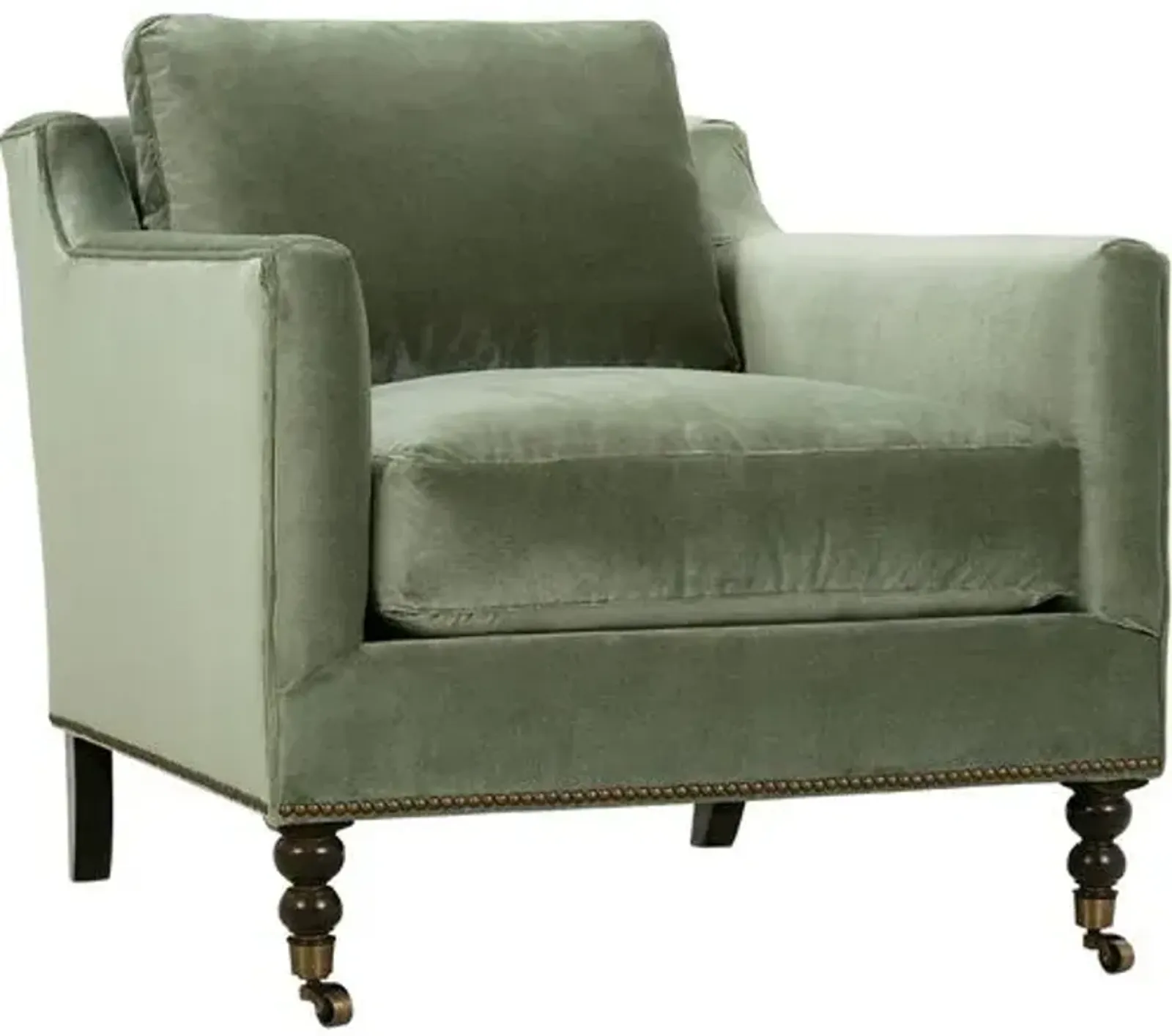 Margot Velvet Accent Chair - Green, Comfortable, Durable, Velvet Upholstery, Cushioned