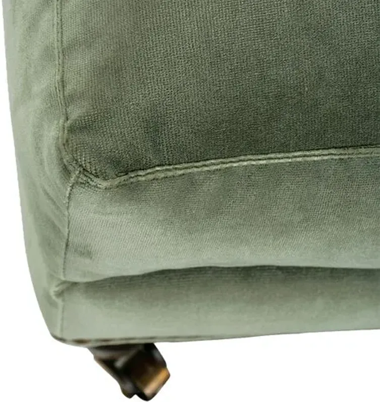 Margot Velvet Ottoman - Green