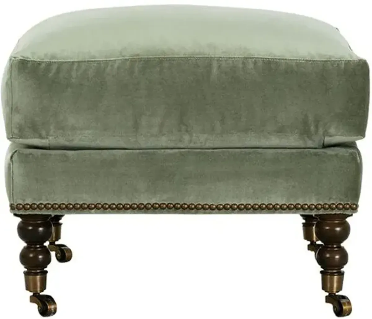 Margot Velvet Ottoman - Green