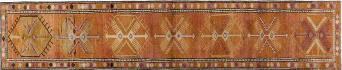 Turkish Oushak Runner 2'11"x1' - Orange