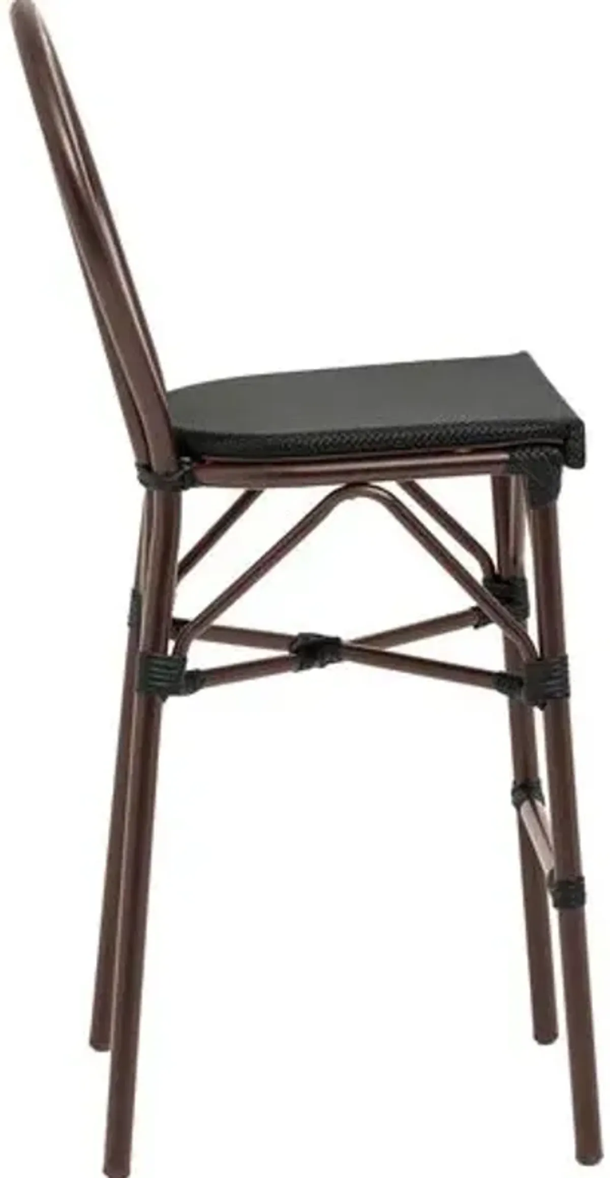 Charlie Outdoor Barstool - Black/Brown