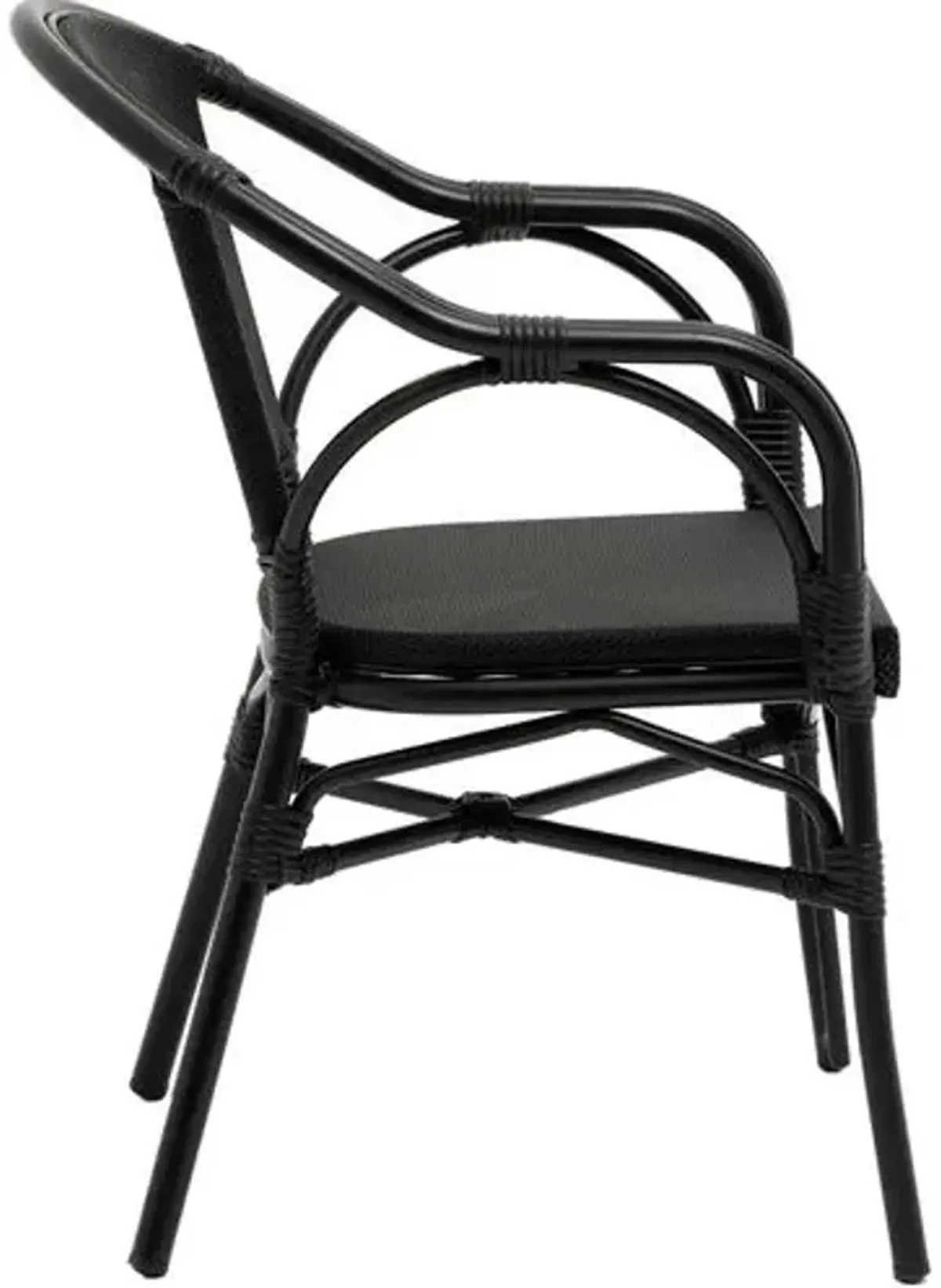 Set of 2 Porter Outdoor Bistro Armchairs - Black