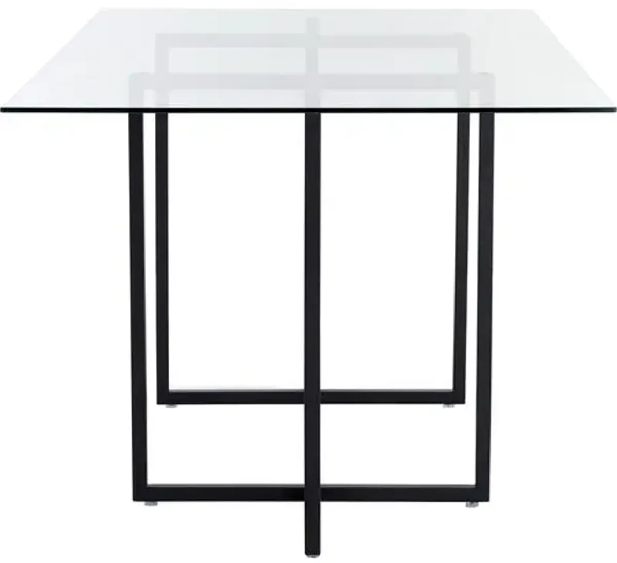 Mila Glass Rectangular Dining Table - Black