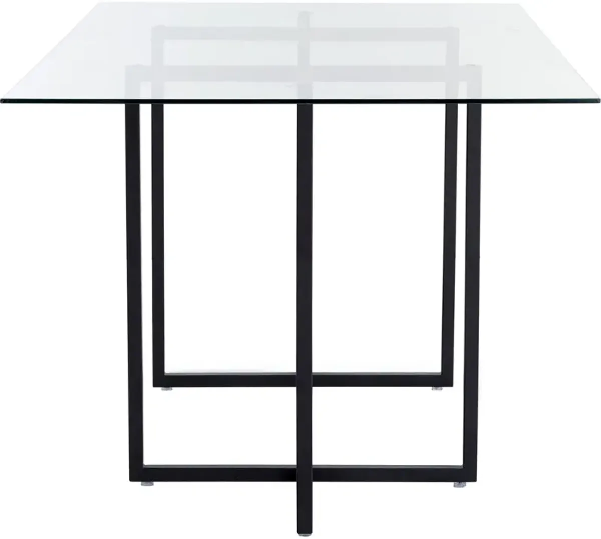 Mila Glass Rectangular Dining Table, Black