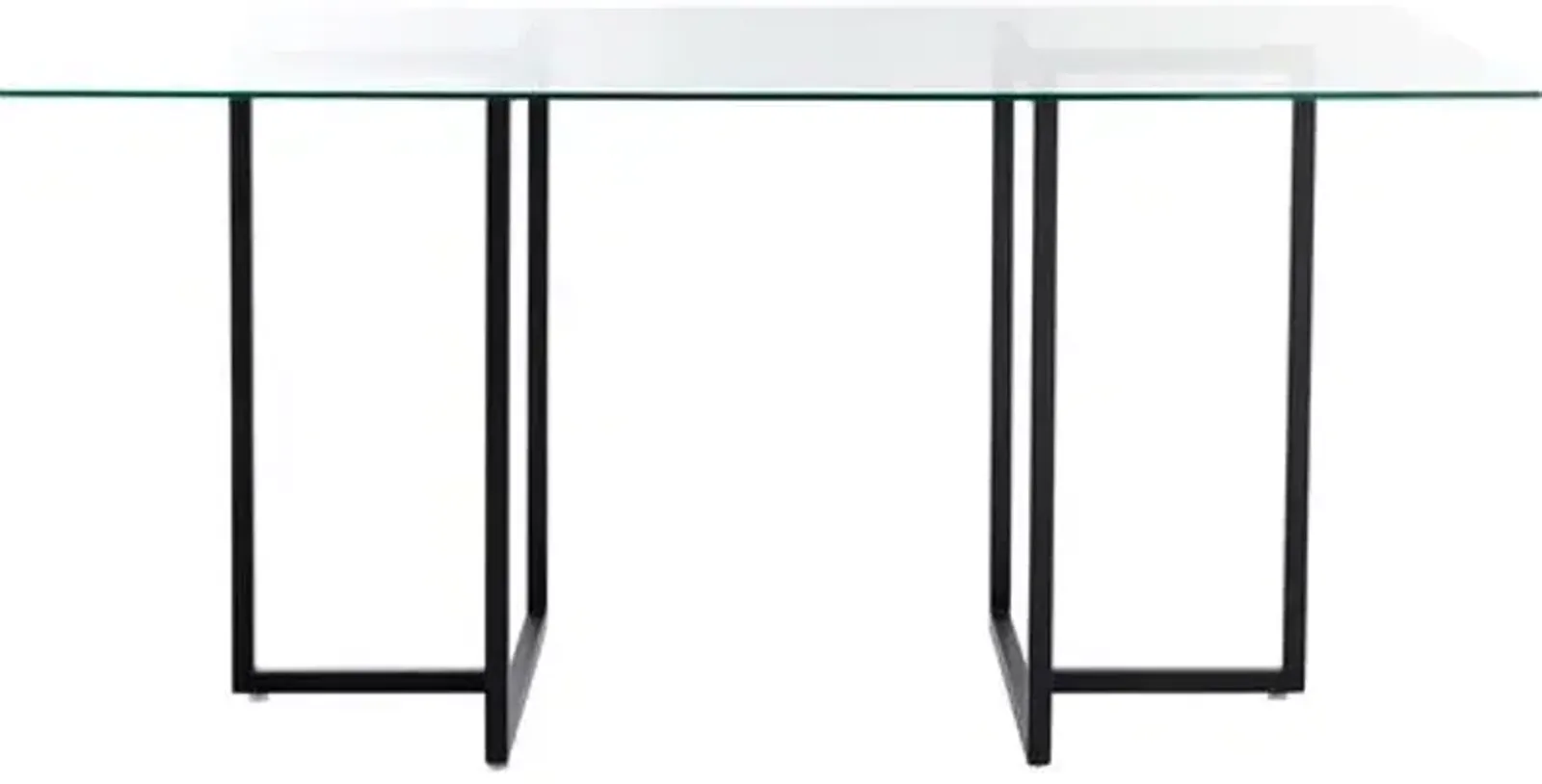 Mila Glass Rectangular Dining Table - Black