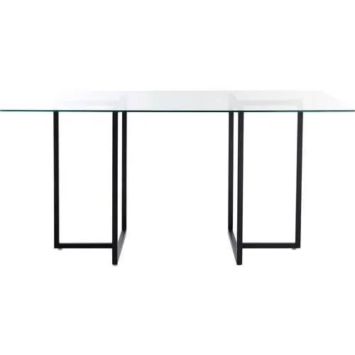 Mila Glass Rectangular Dining Table - Black